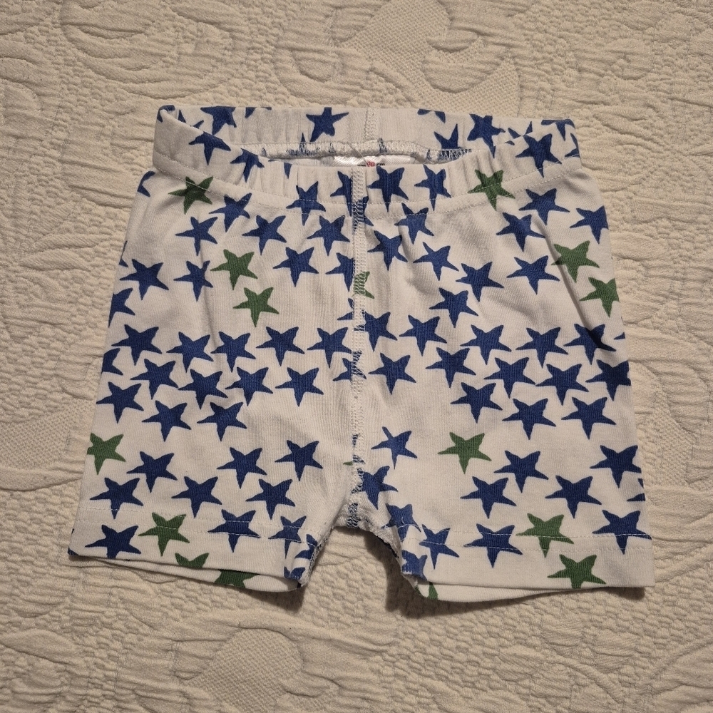 Hanna Andersson boys size 90 or 3 pajama bottom white with stars blue green VGUC